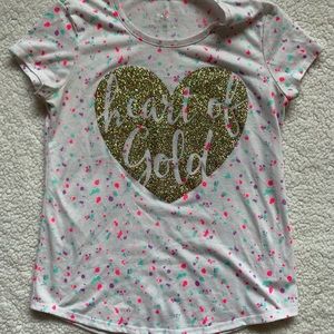 Justice girls 14/16 heart of gold T-shirt